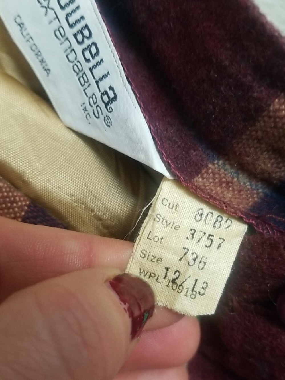 Vintage Burgundy Plaid Full Skirt - Picture 3 of 8